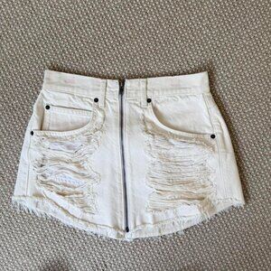 LF Women's White and Cream Skirt